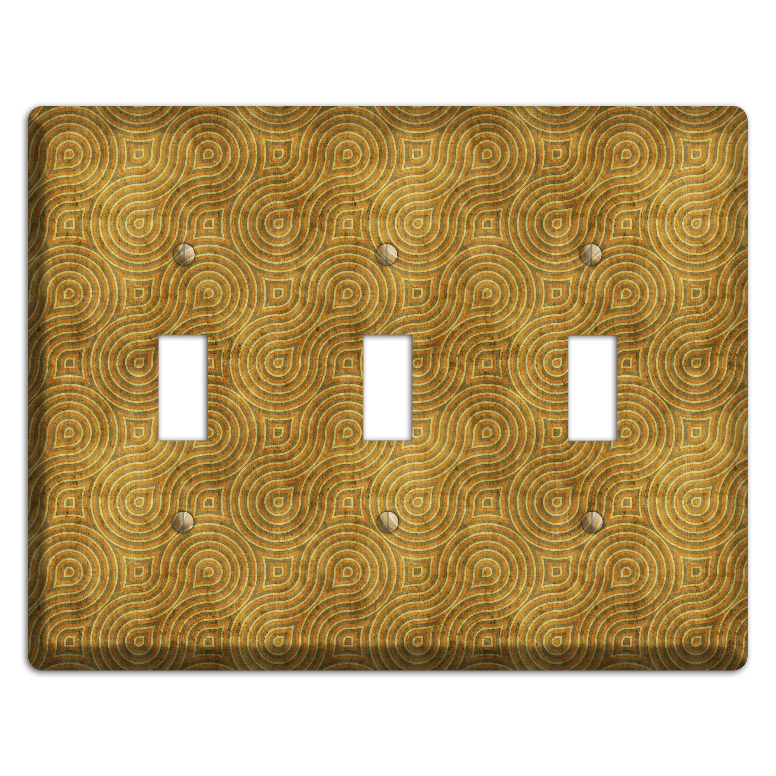 Mustard Swirl 3 Toggle Wallplate
