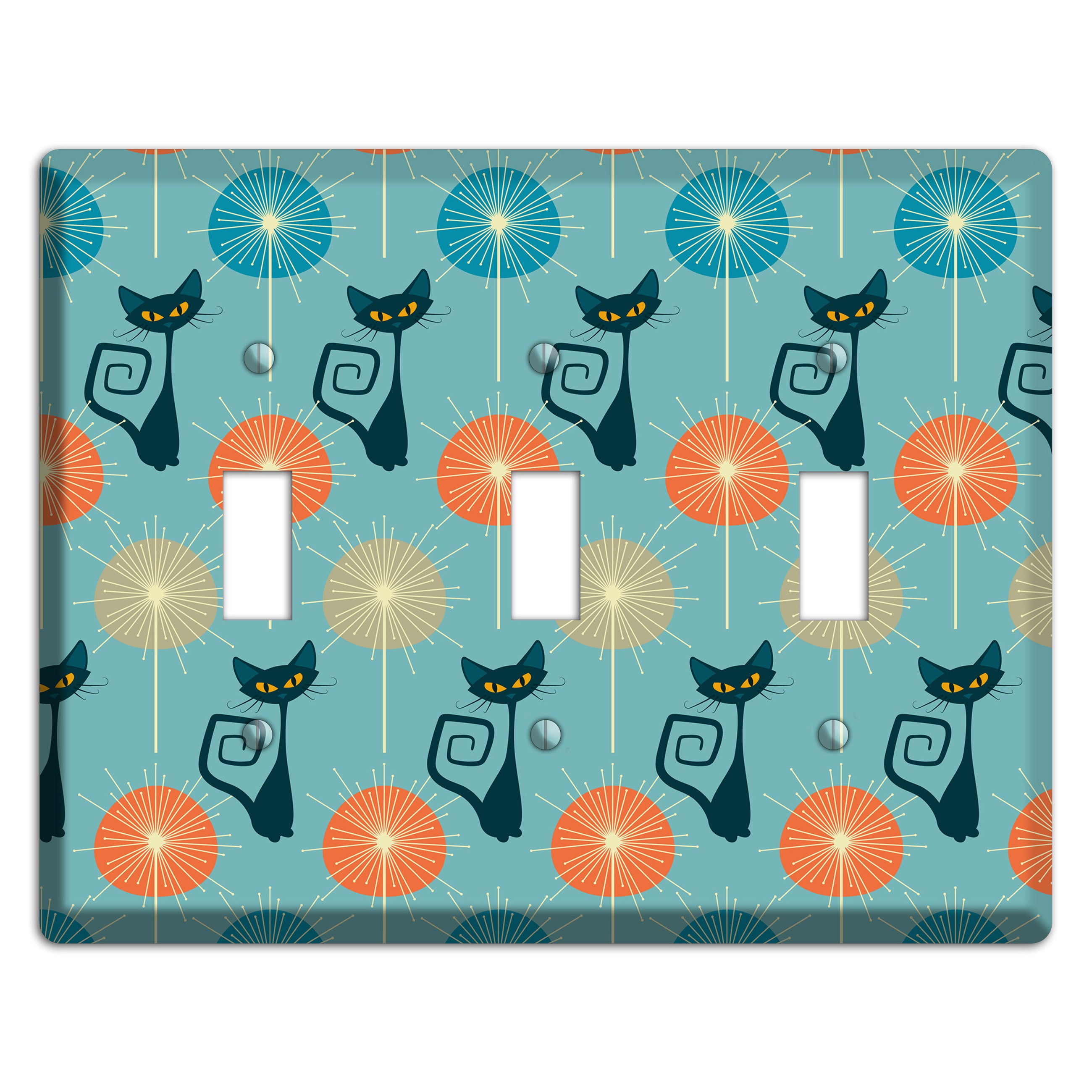 Atomic Burst Kitties 3 Toggle Wallplate