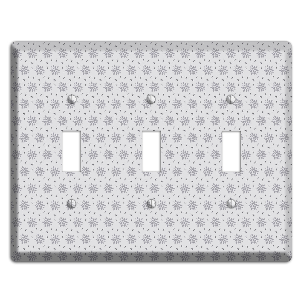 Multi Grey Calico 3 Toggle Wallplate