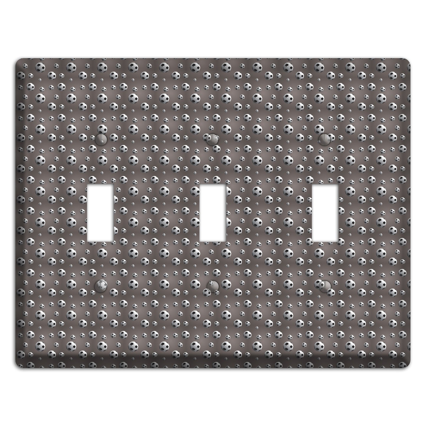 Grey with Soccer Balls 3 Toggle Wallplate