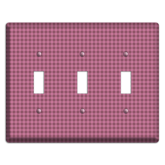 Multi Pink Tiled 3 Toggle Wallplate