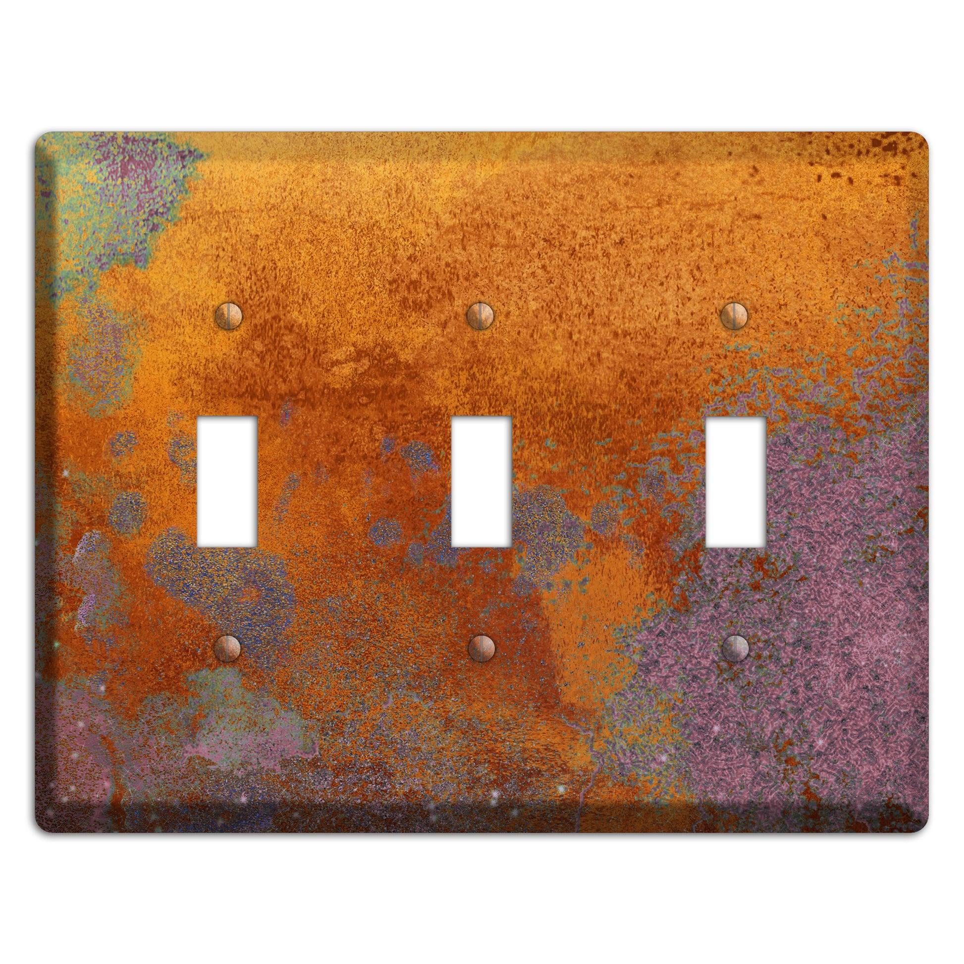 Antique Copper with Purple 3 Toggle Wallplate