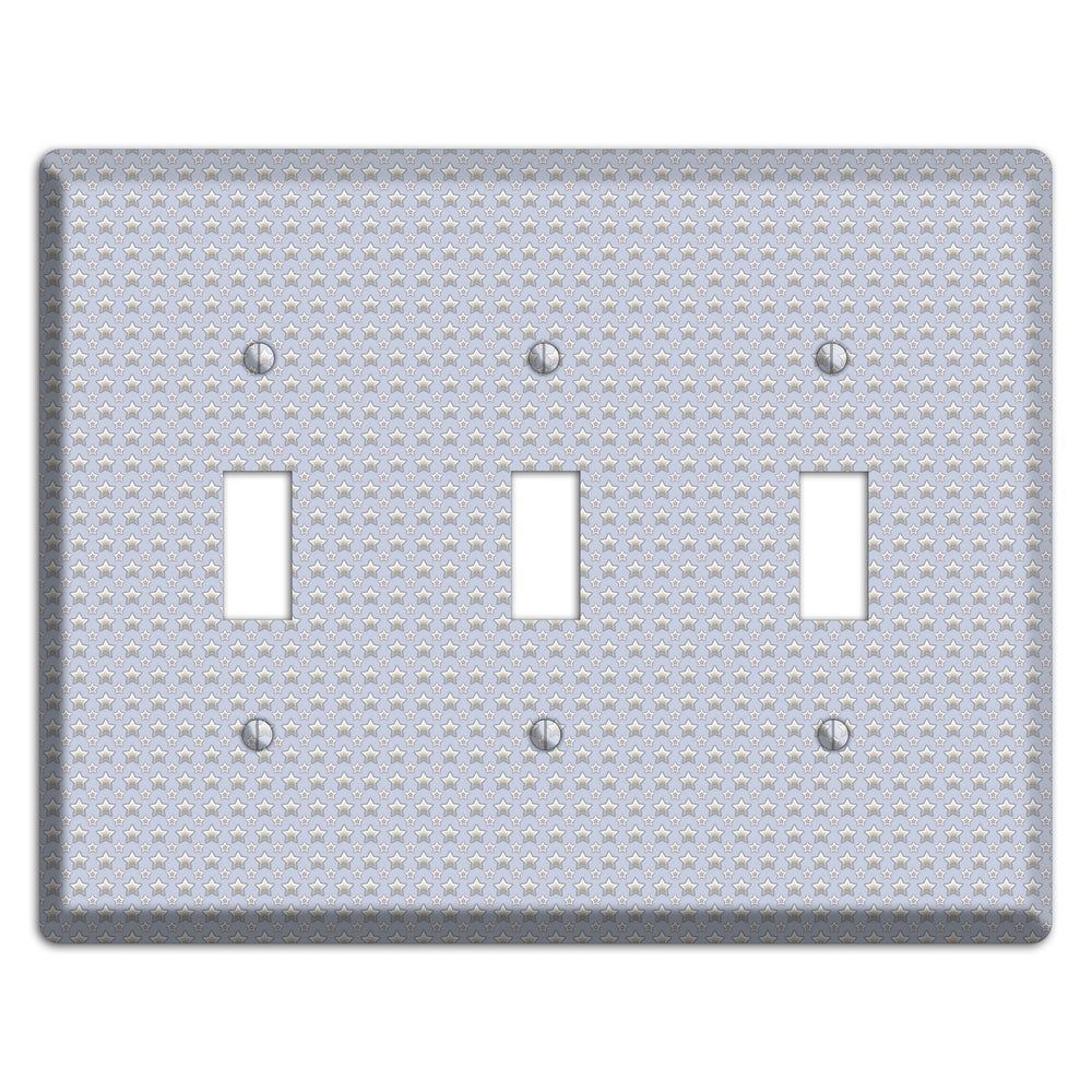 Grey Stars 3 Toggle Wallplate