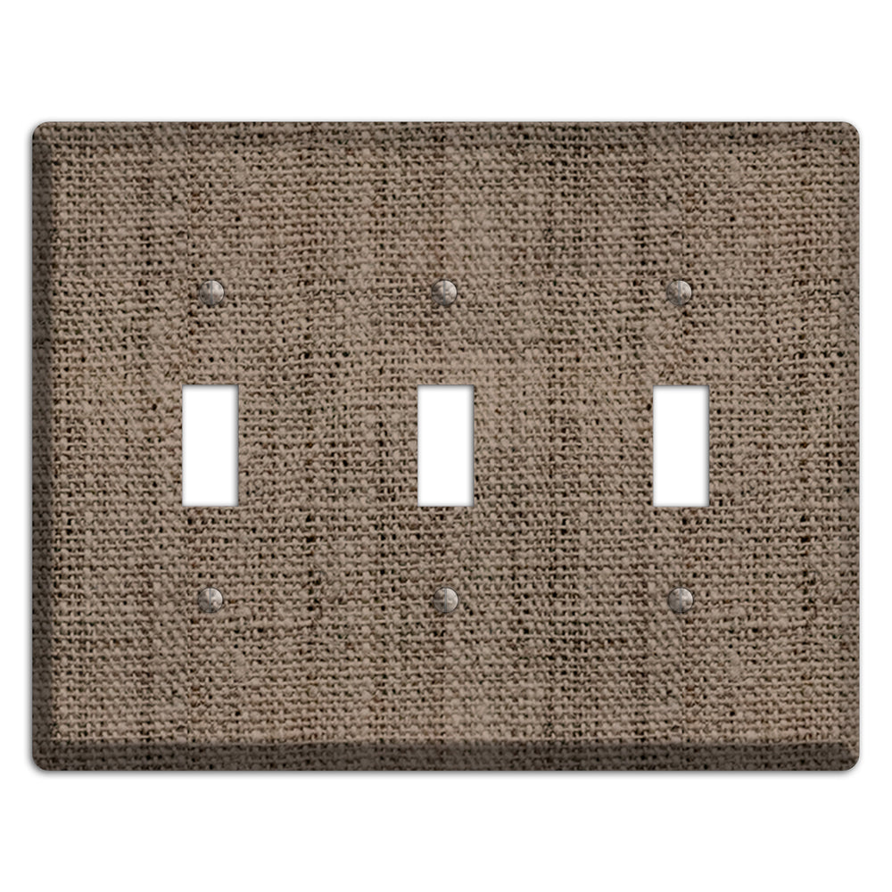 Coffee Burlap 3 Toggle Wallplate