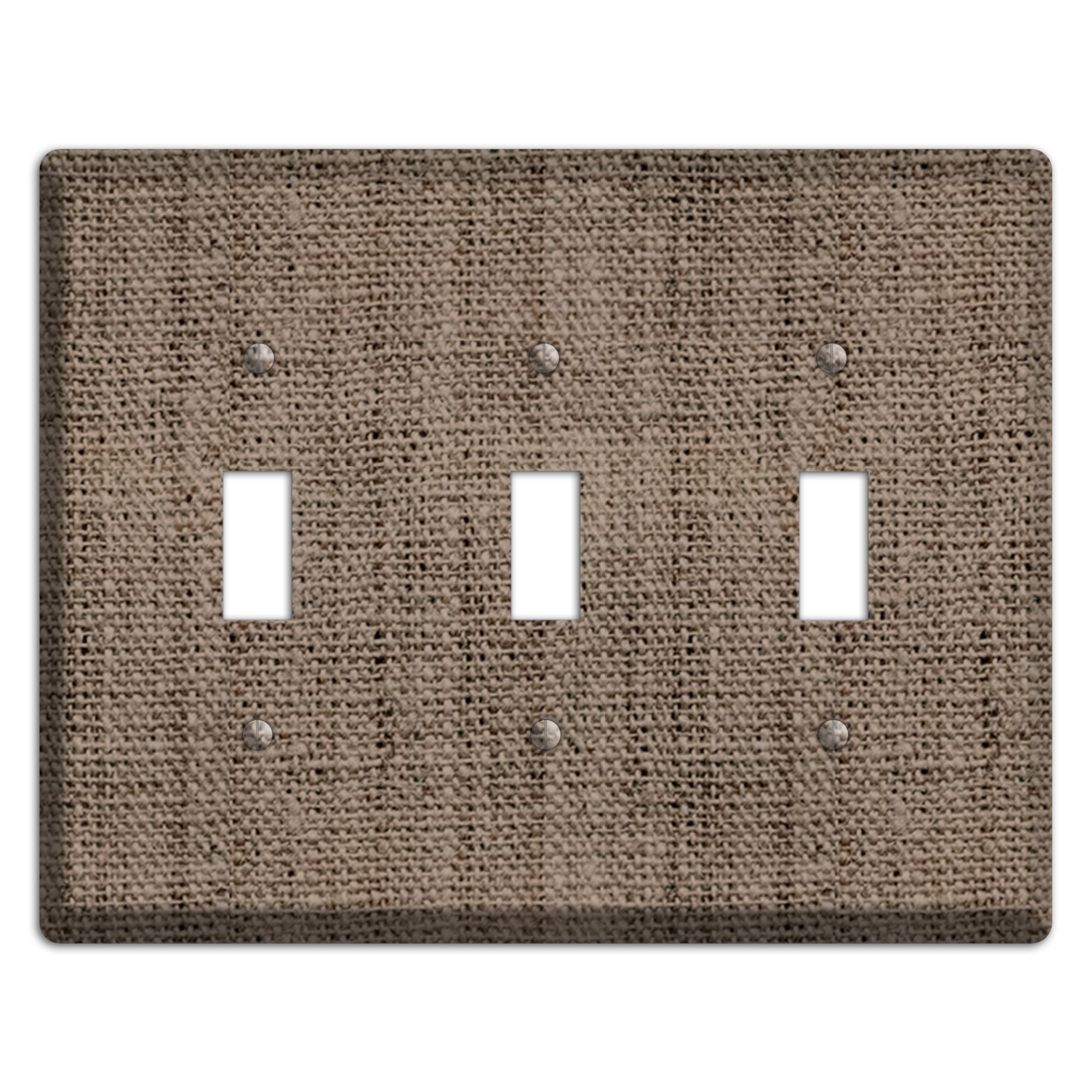 Coffee Burlap 3 Toggle Wallplate