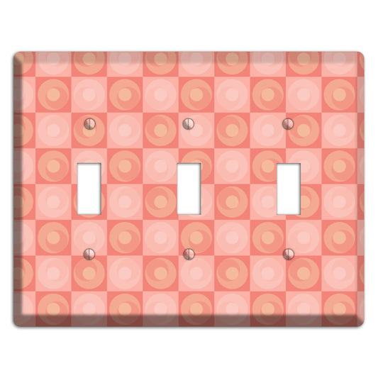 Pink Tiled Circles 3 Toggle Wallplate