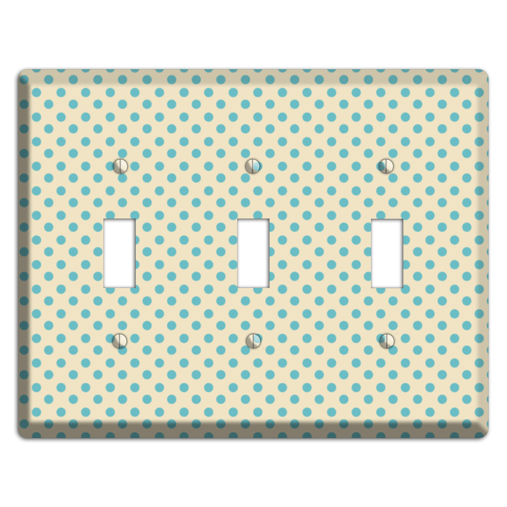 Soft Green Polka Dots 3 Toggle Wallplate