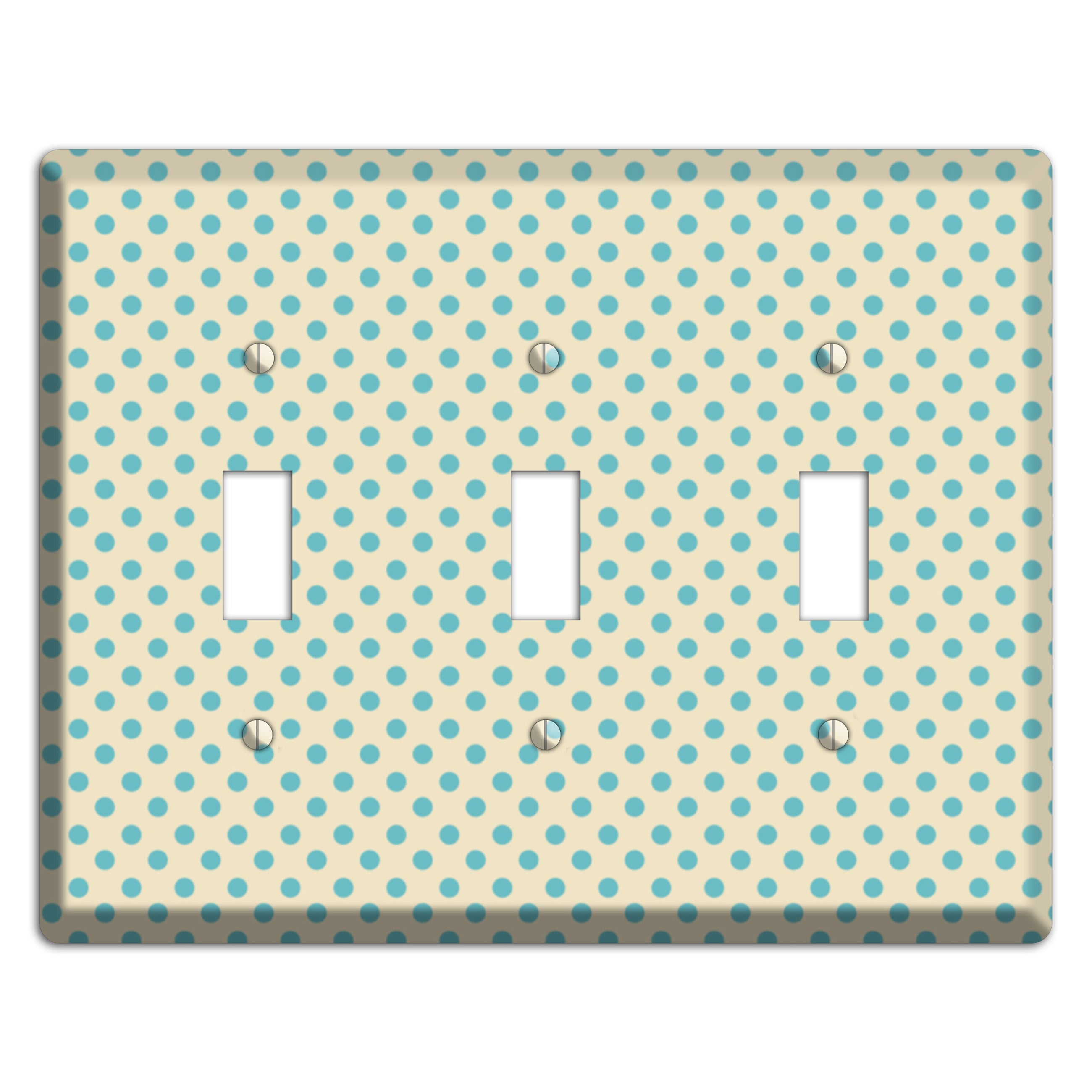 Soft Green Polka Dots 3 Toggle Wallplate