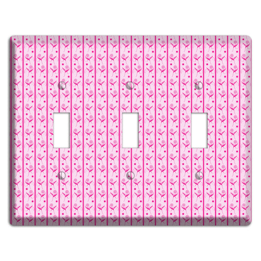 Pink Small Floral Pattern 3 Toggle Wallplate