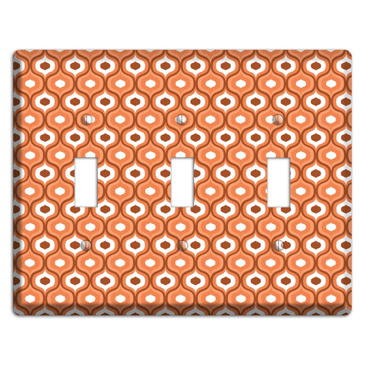 Coral Double Scallop 3 Toggle Wallplate
