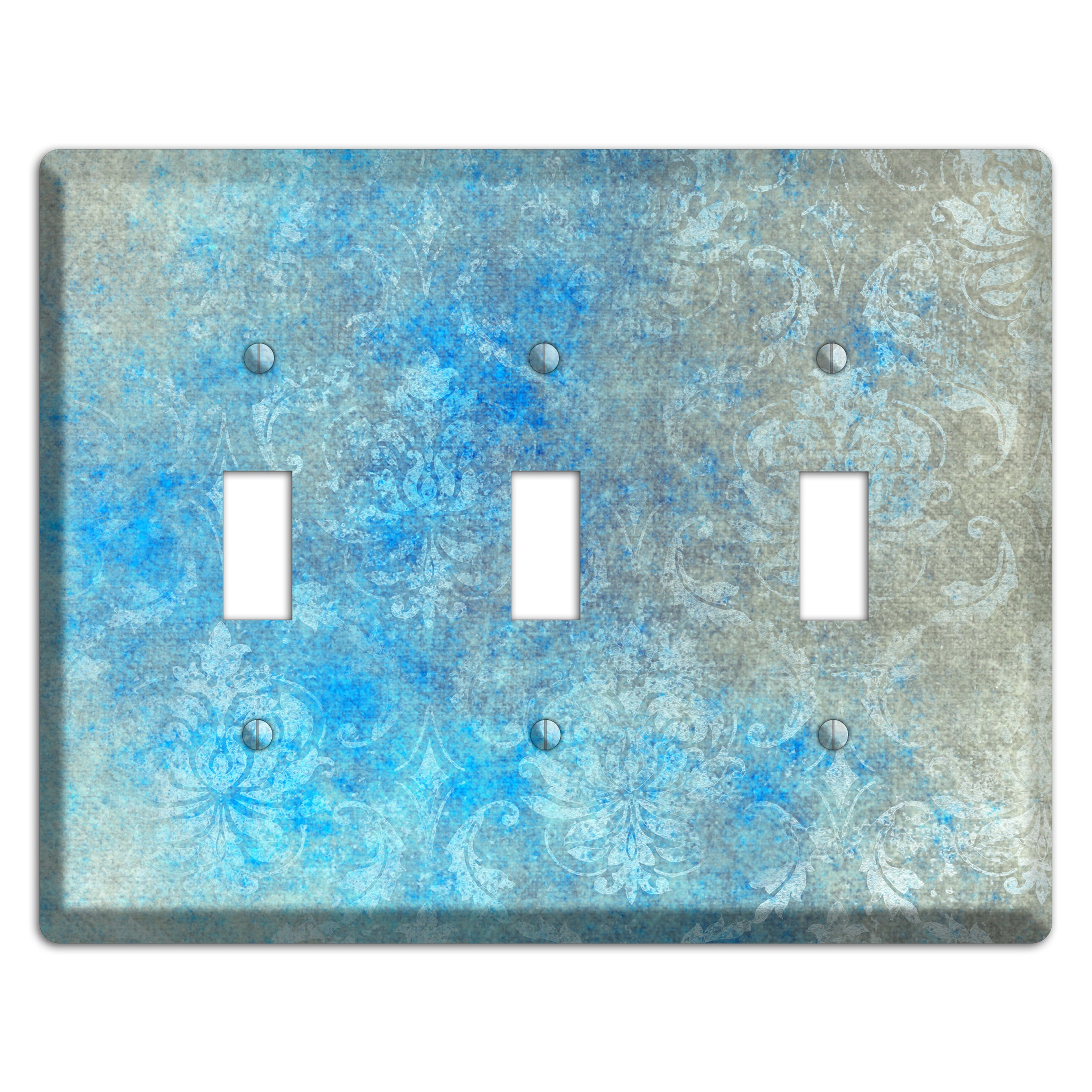 Picton Blue Whimsical Damask 3 Toggle Wallplate