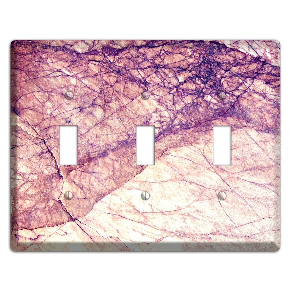 Cavern Pink Marble 3 Toggle Wallplate