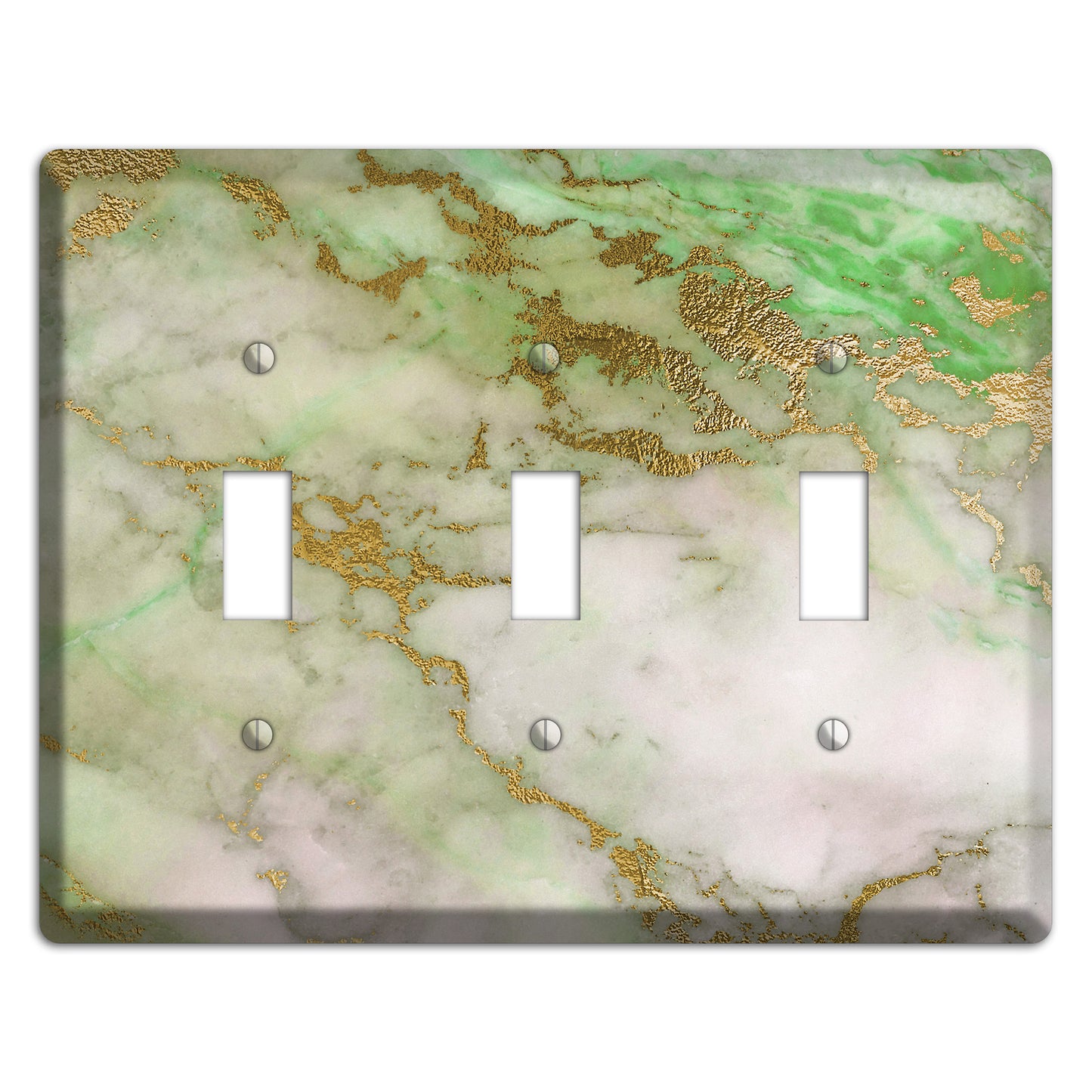 Swamp Green Marble 3 Toggle Wallplate