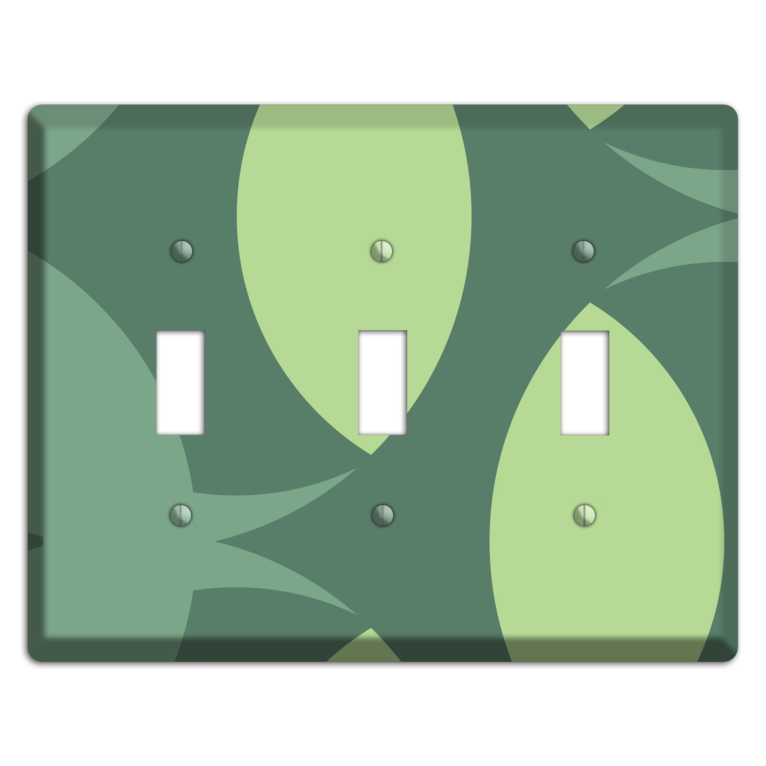 Green Abstract 3 Toggle Wallplate