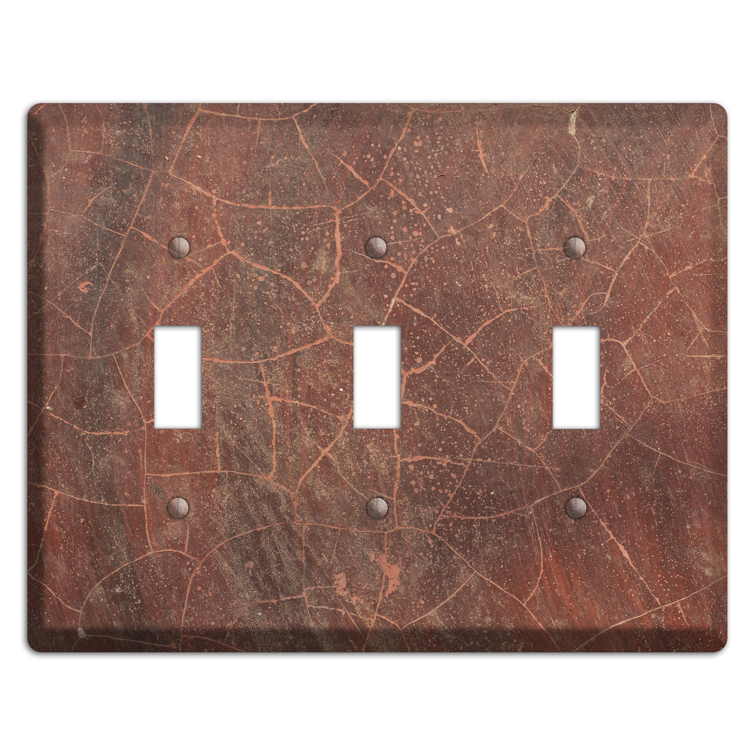 Maroon Cracked Concrete 3 Toggle Wallplate