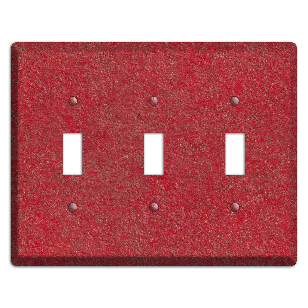 Stucco Red 3 Toggle Wallplate