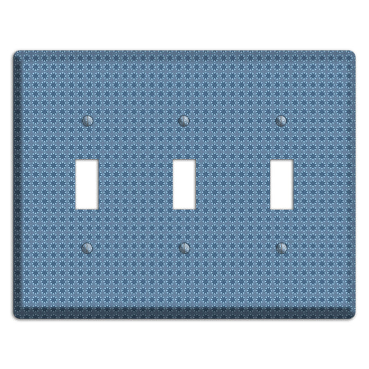 Multi Blue Tiled Foulard 3 Toggle Wallplate