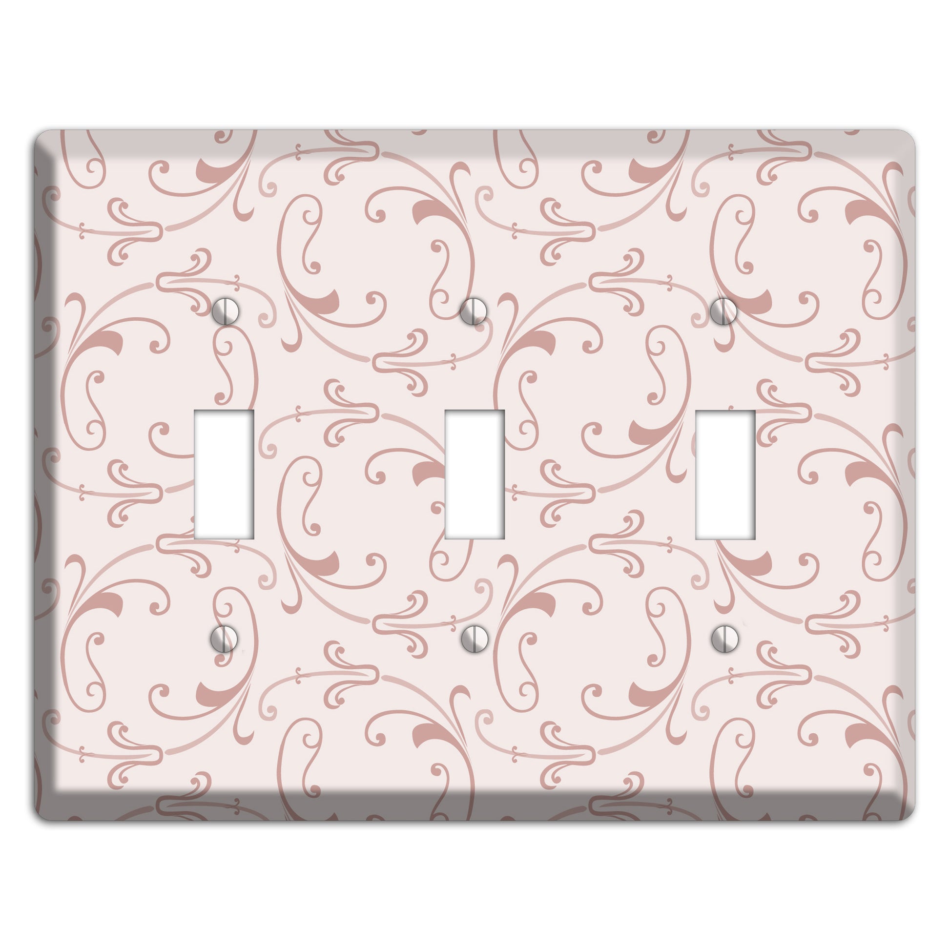 Dusty Rose Victorian Sprig 3 Toggle Wallplate