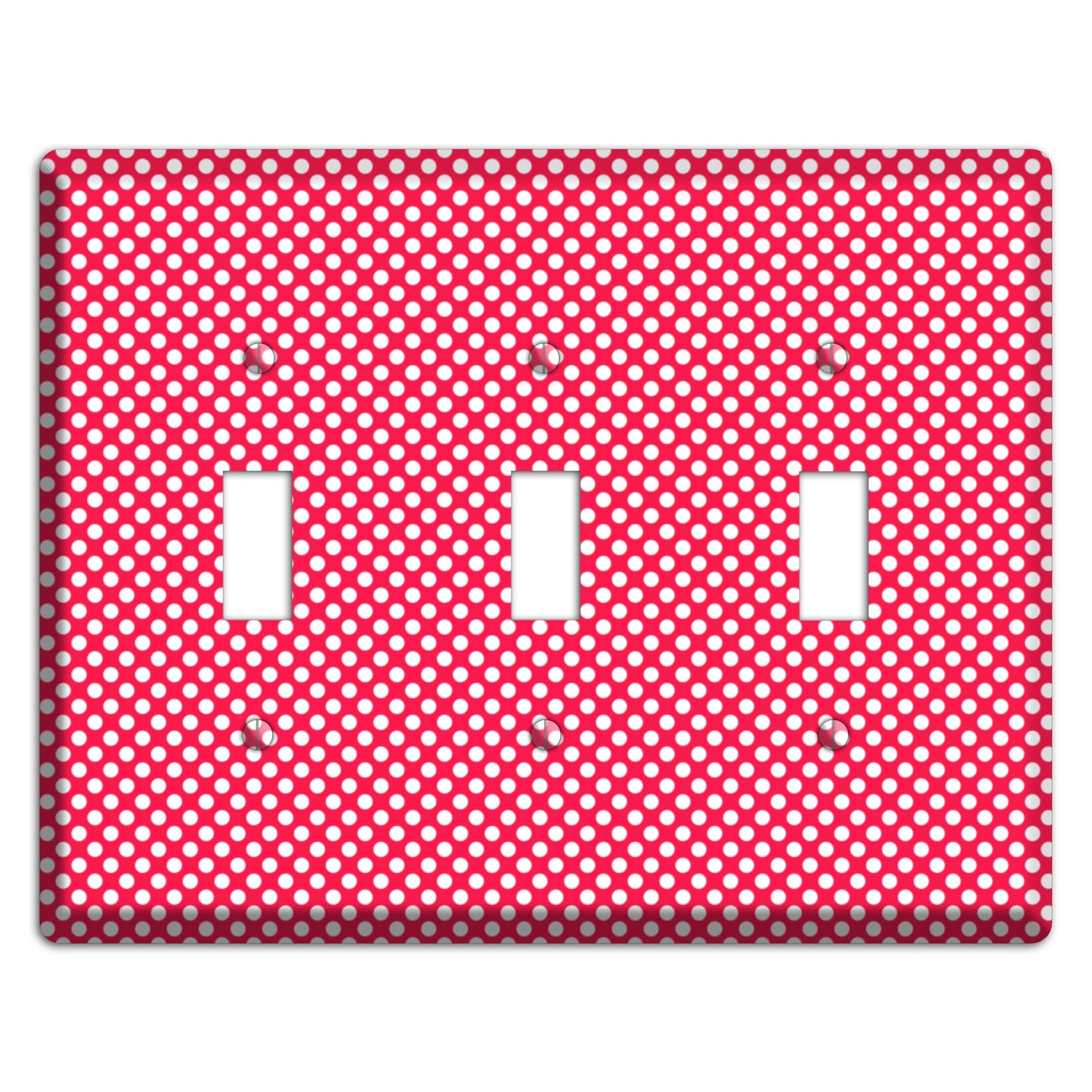 Fuschia with Pink Tiny Polka Dots 3 Toggle Wallplate