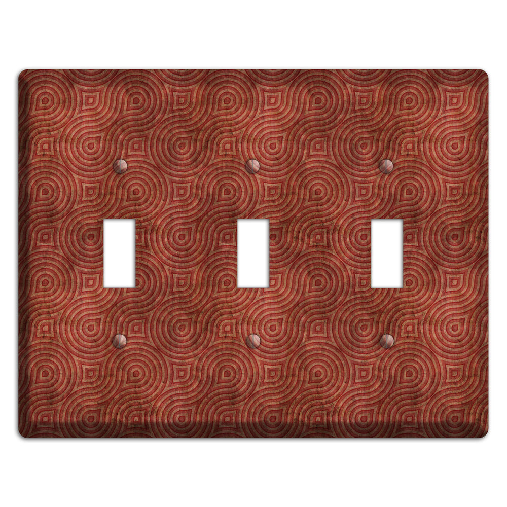Red Swirl 3 Toggle Wallplate