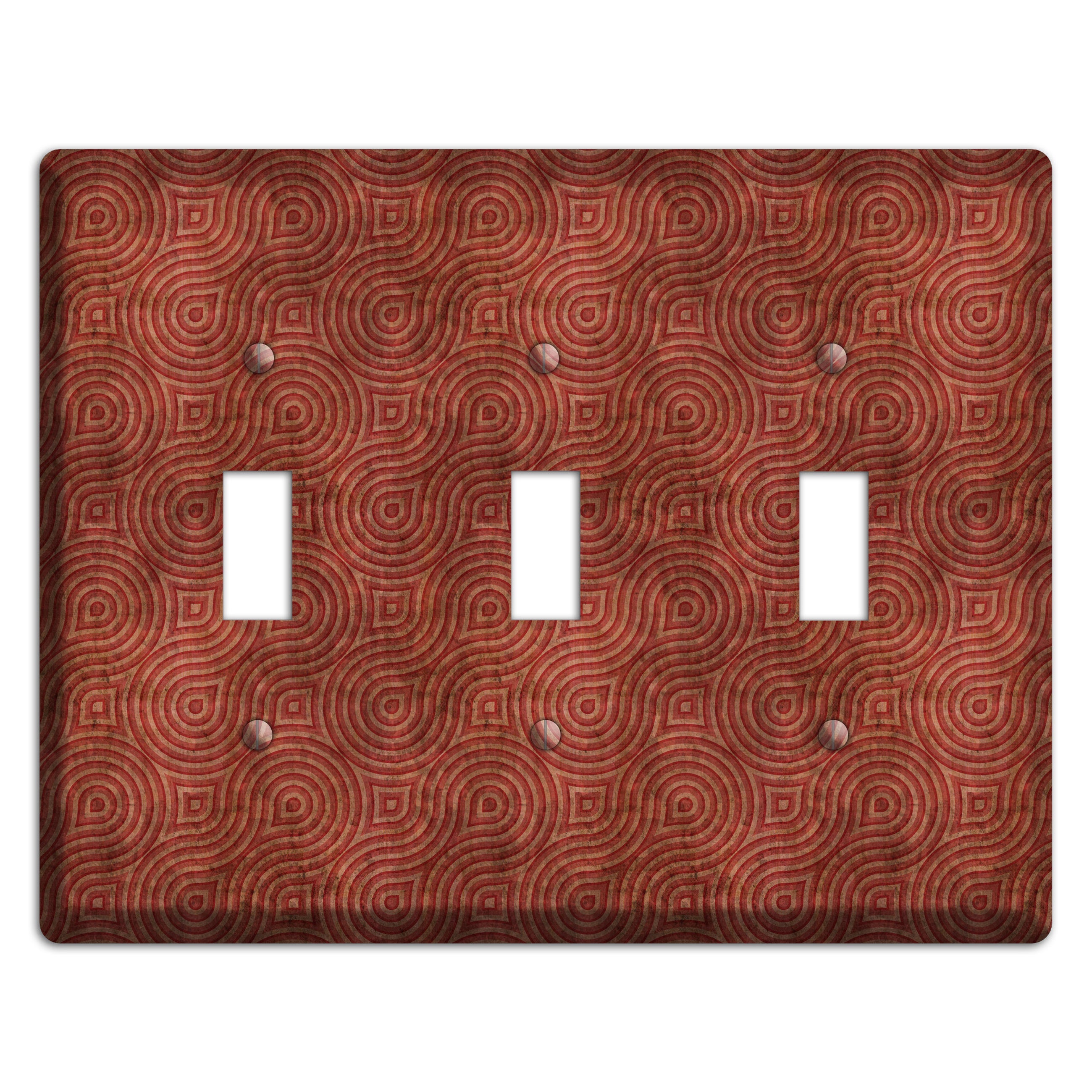 Red Swirl 3 Toggle Wallplate