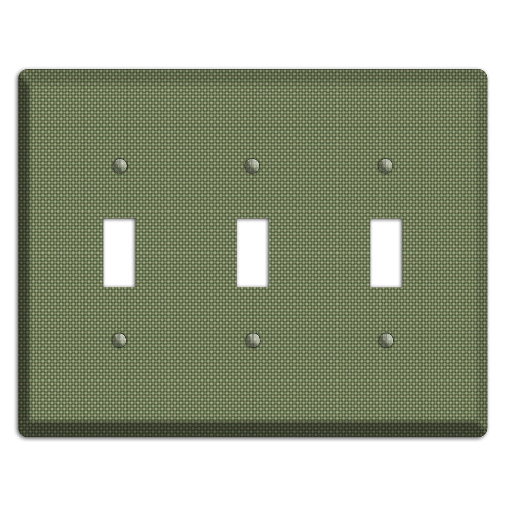 Multi Green Tiny Checkered Circles 3 Toggle Wallplate