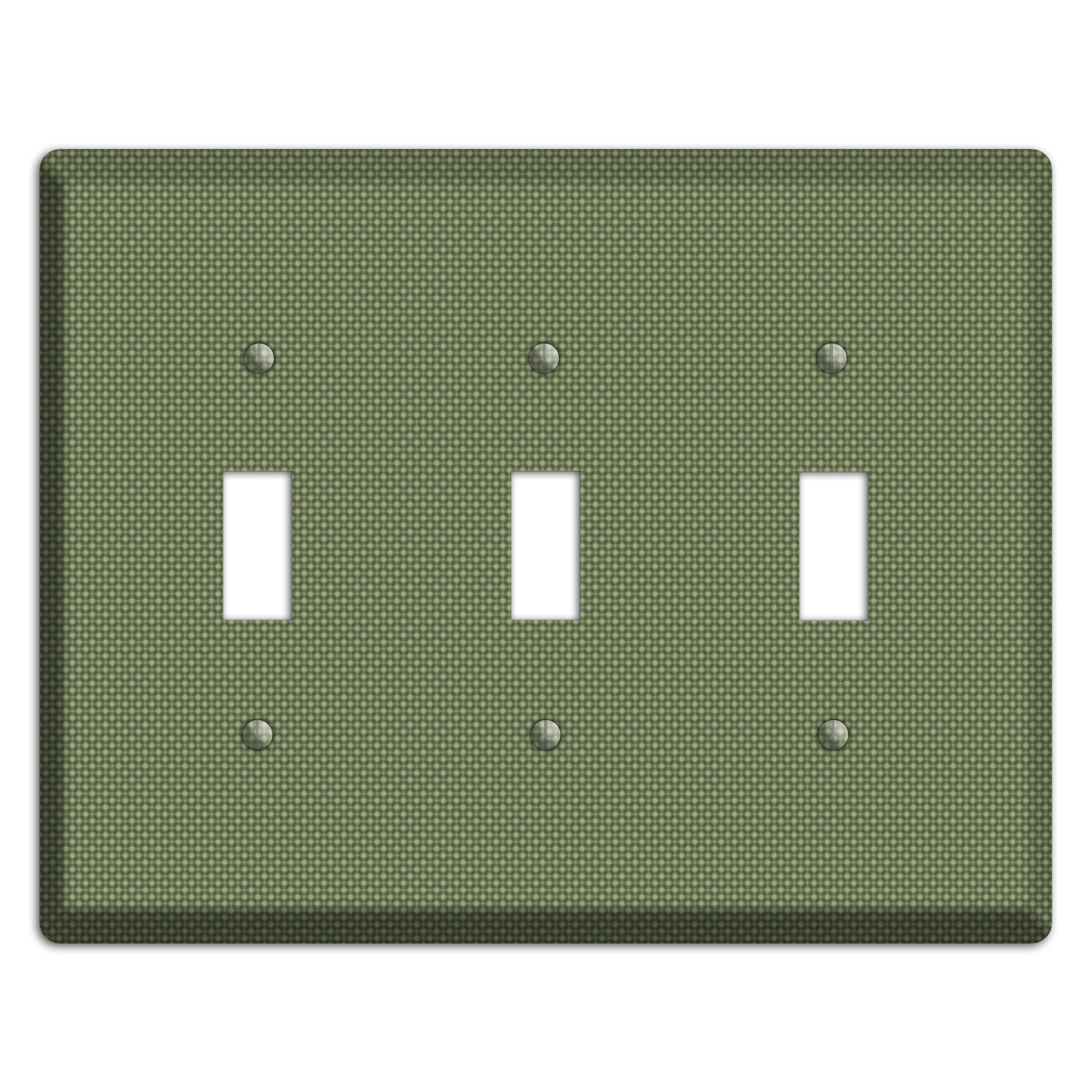 Multi Green Tiny Checkered Circles 3 Toggle Wallplate