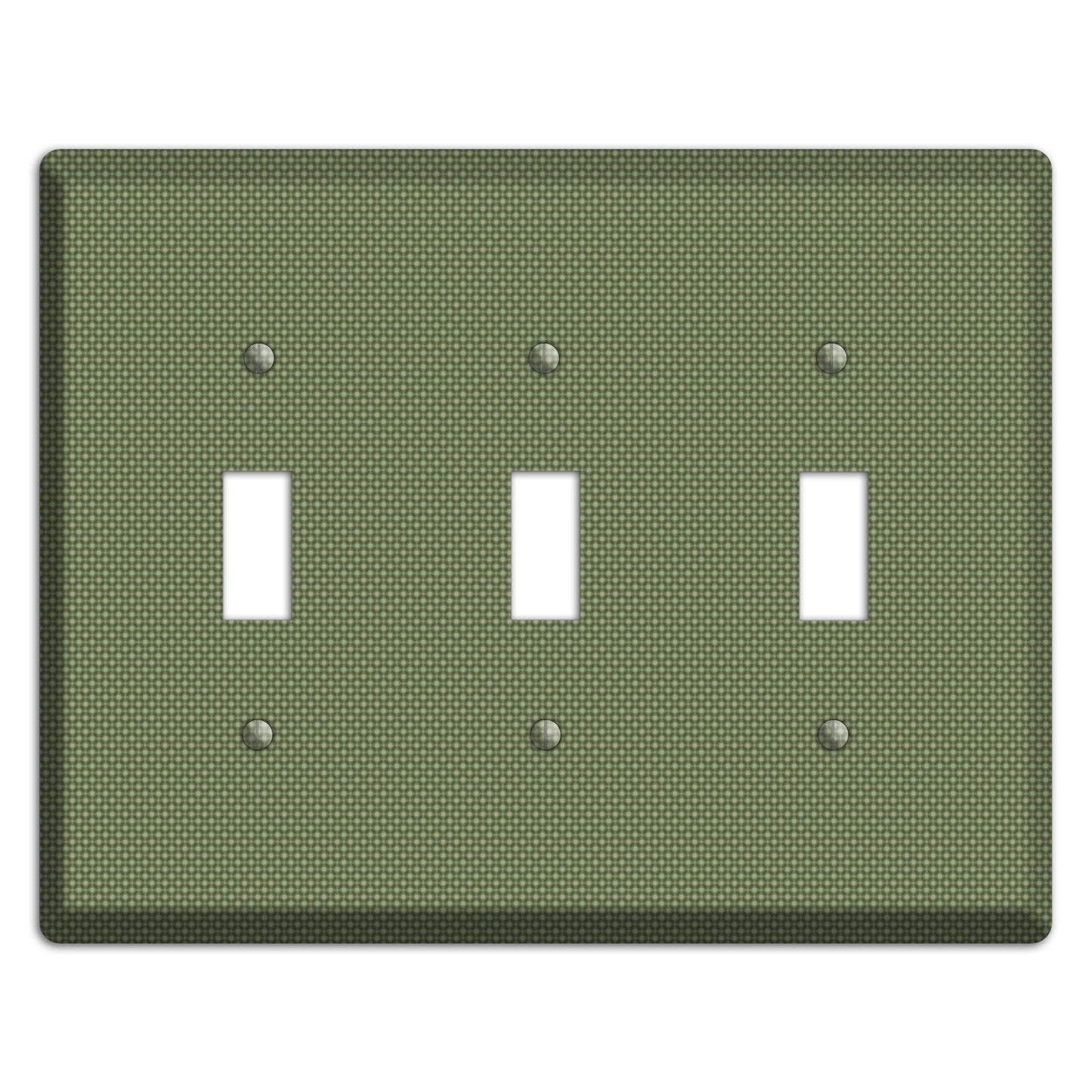 Multi Green Tiny Checkered Circles 3 Toggle Wallplate
