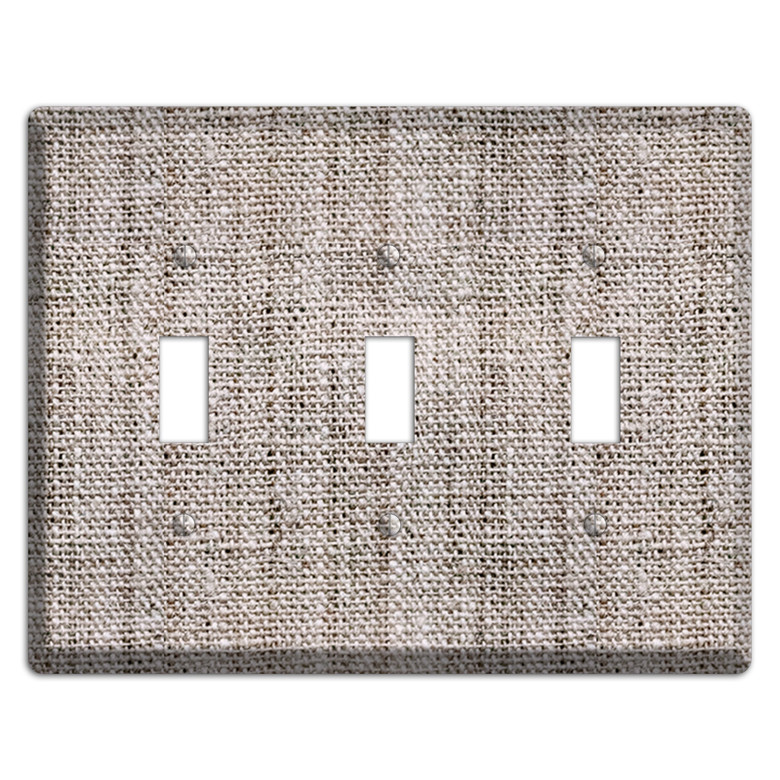 Natural Gray Burlap 3 Toggle Wallplate