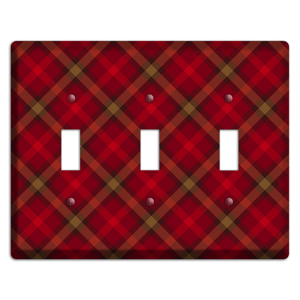 Red Tartan 3 Toggle Wallplate