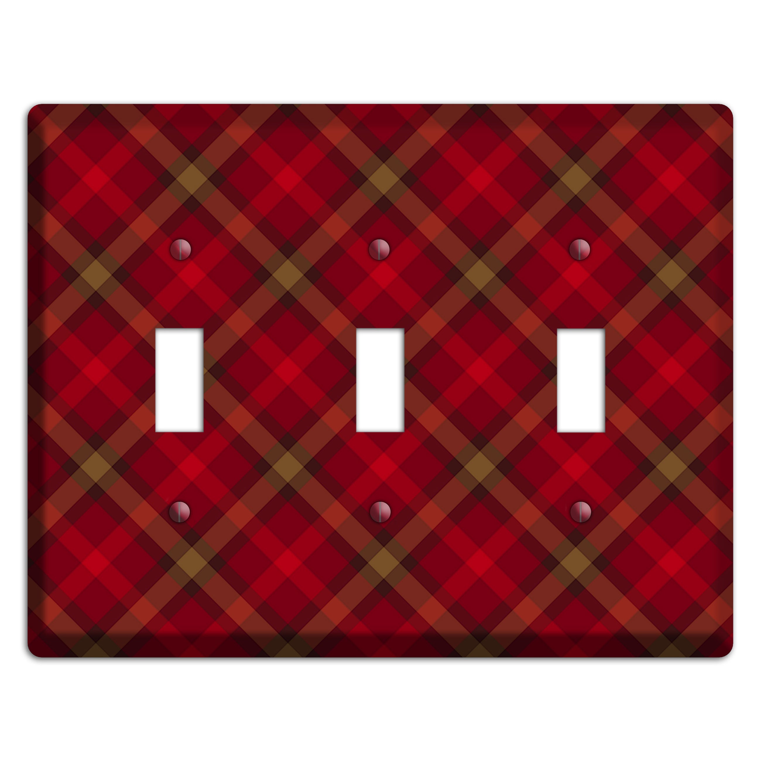 Red Tartan 3 Toggle Wallplate