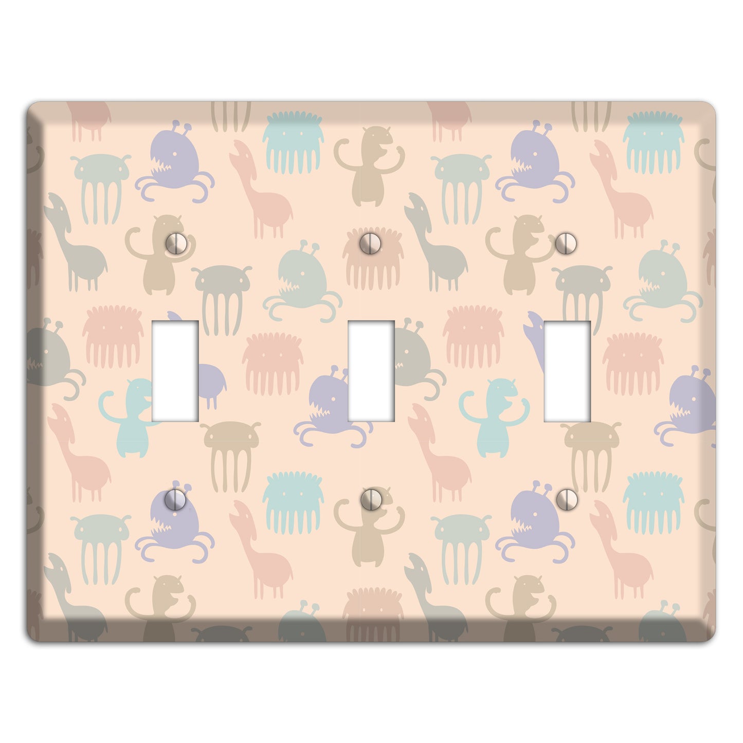 Green Grunge Floral Contour 3 Toggle Wallplate