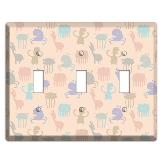 Green Grunge Floral Contour 3 Toggle Wallplate