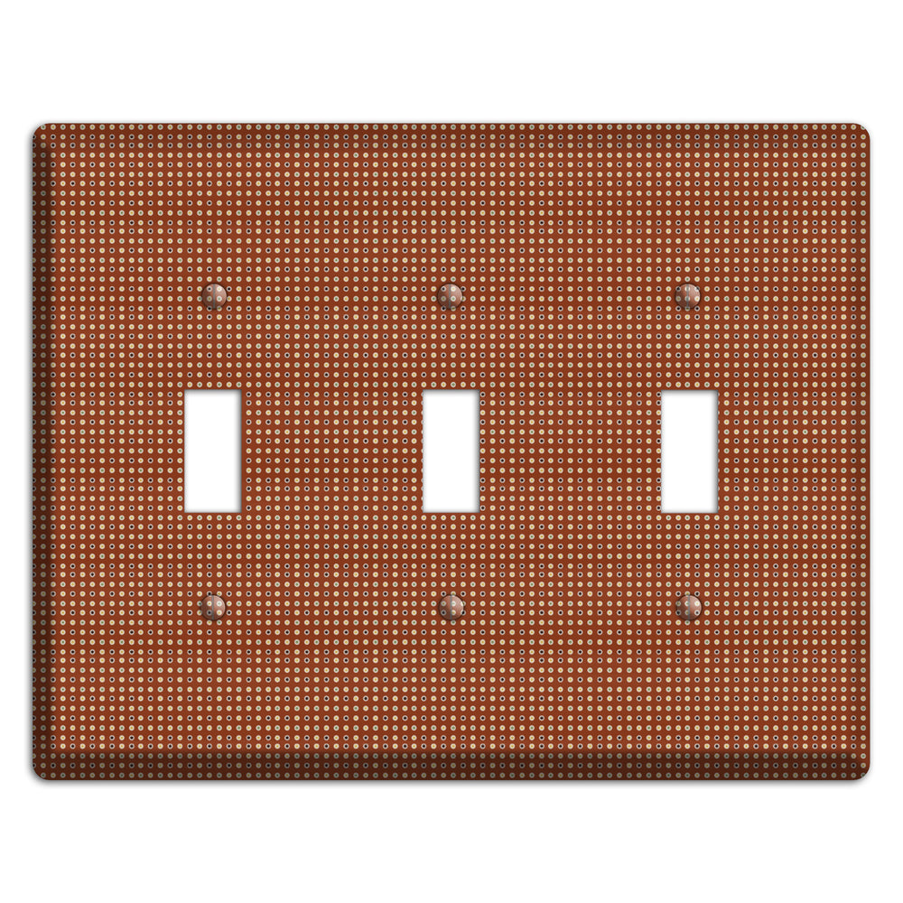 Maroon Weave 3 Toggle Wallplate