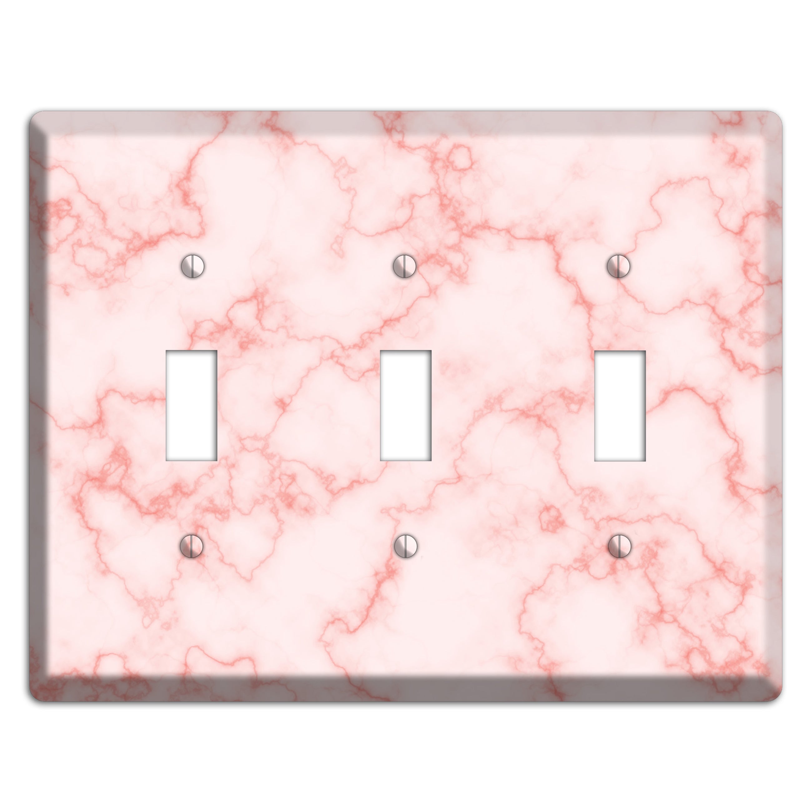 Pink Stained Marble 3 Toggle Wallplate