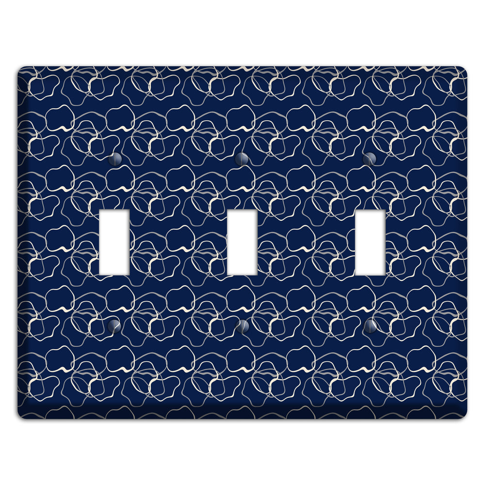 Blue with Irregular Circles 3 Toggle Wallplate