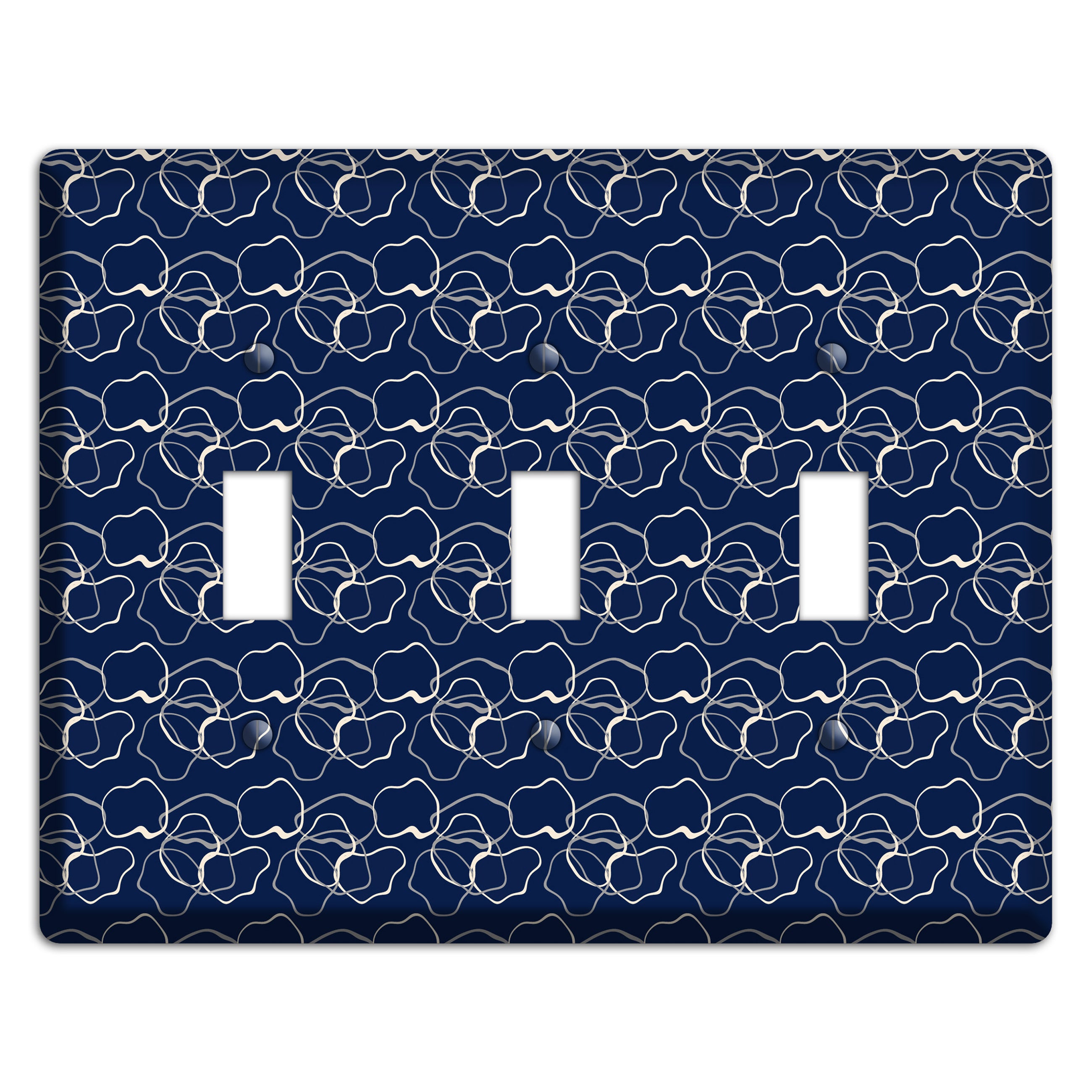 Blue with Irregular Circles 3 Toggle Wallplate