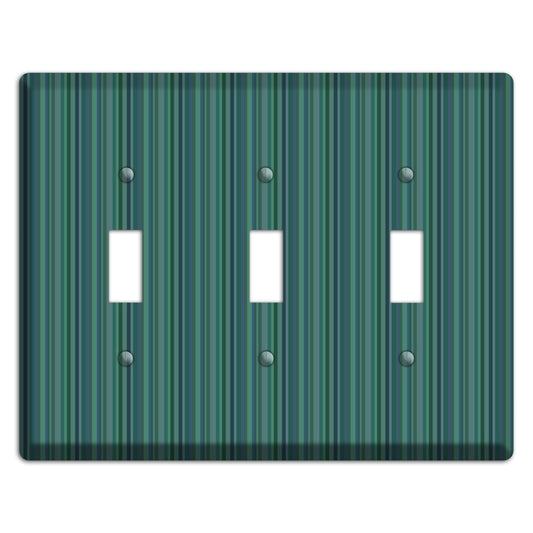 Multi Jade Vertical Stripes 3 Toggle Wallplate
