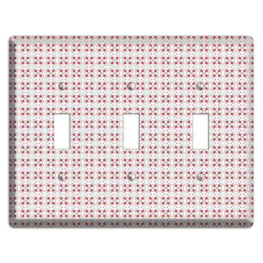 White with Red Ball and Stick Tapestry 3 Toggle Wallplate