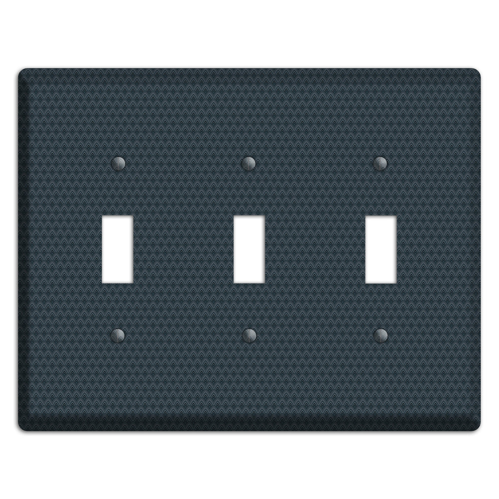 Navy Tiny Scallop 3 Toggle Wallplate