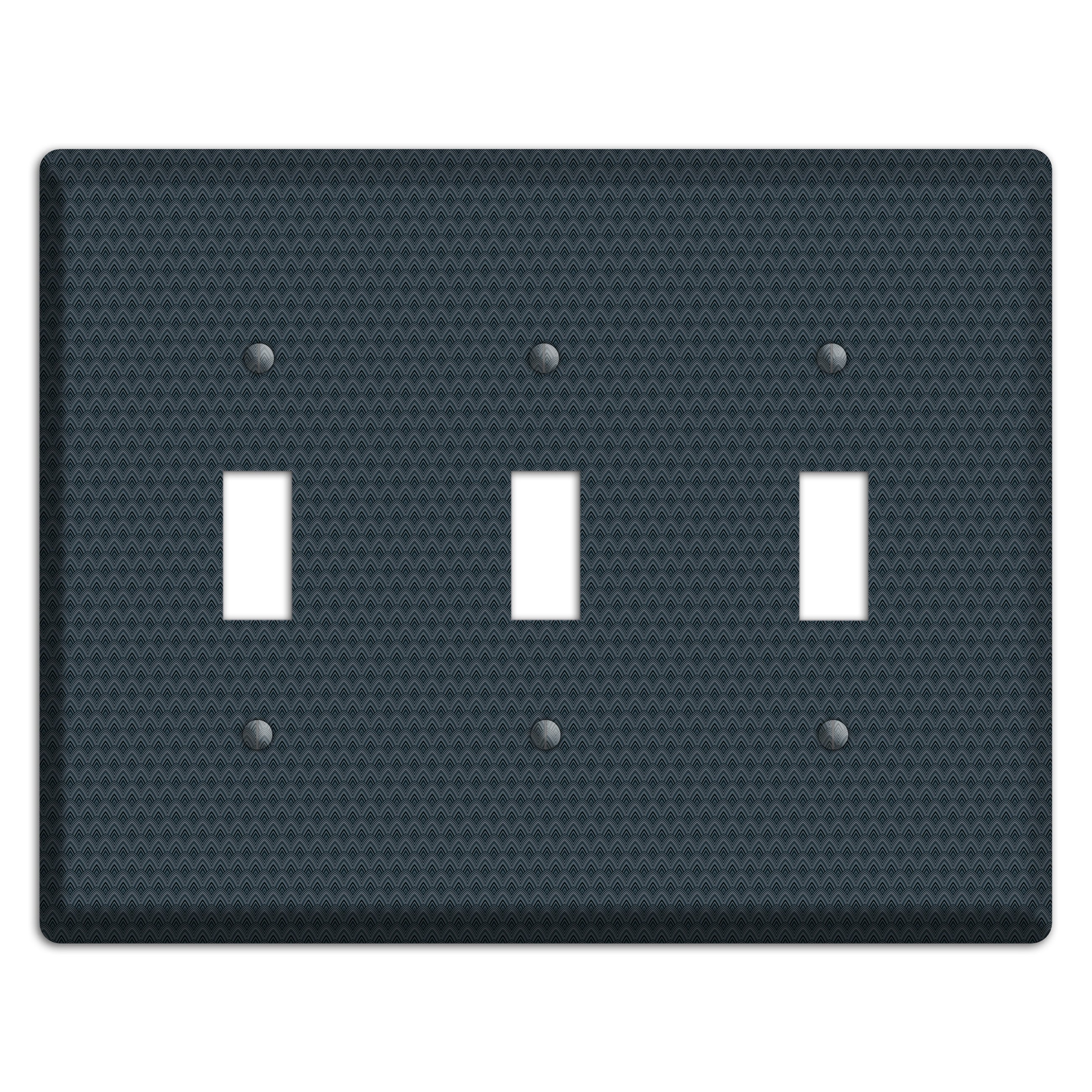 Navy Tiny Scallop 3 Toggle Wallplate