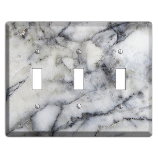 Mid Gray Marble 3 Toggle Wallplate