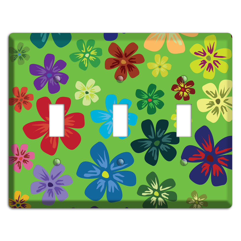 Orange Flowers 3 Toggle Wallplate