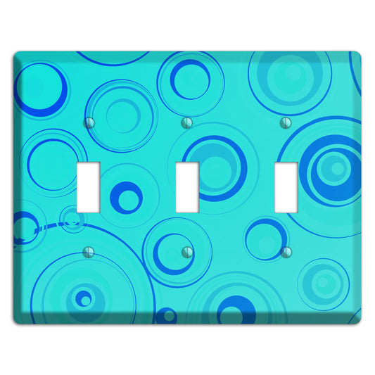 Turquoise Circles 3 Toggle Wallplate