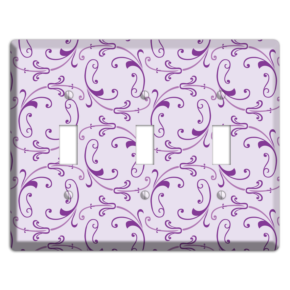 Lilac Victorian Sprig 3 Toggle Wallplate