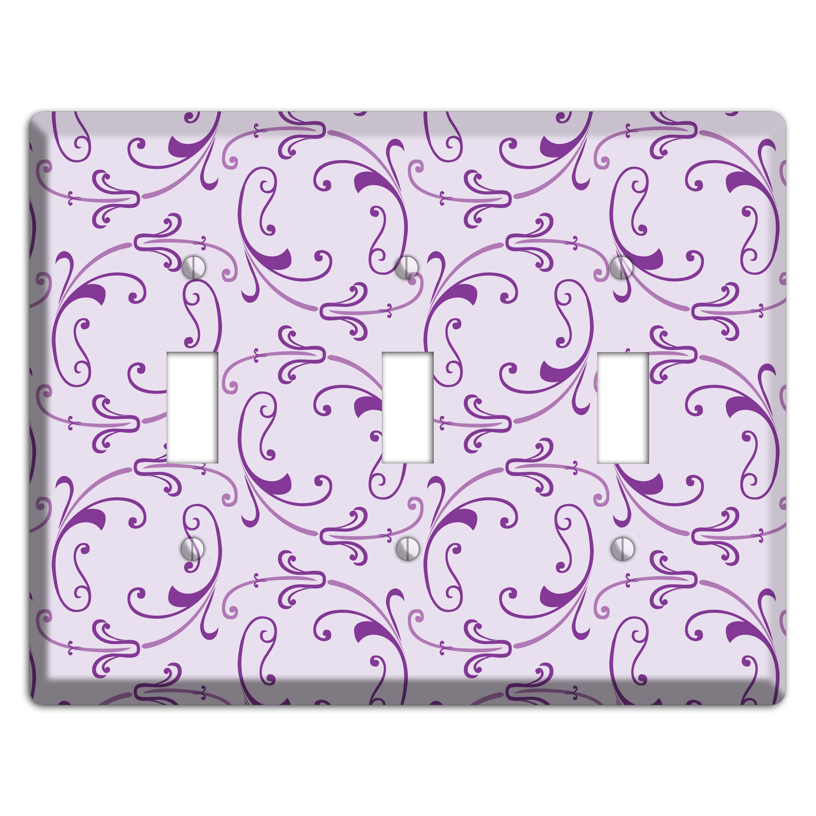 Lilac Victorian Sprig 3 Toggle Wallplate