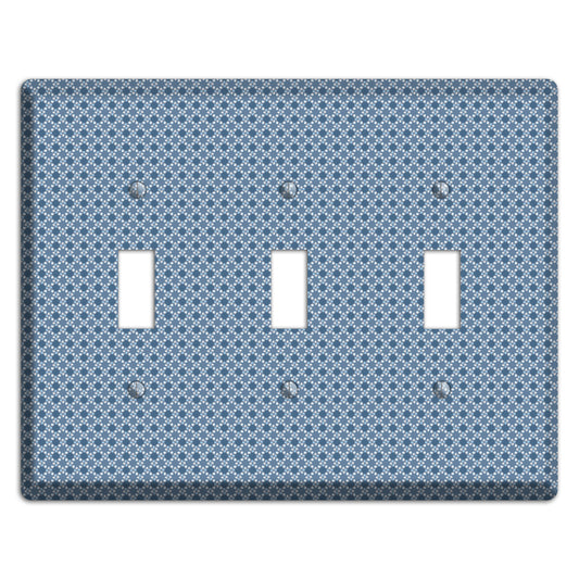 Multi Blue Checkered Foulard 3 Toggle Wallplate