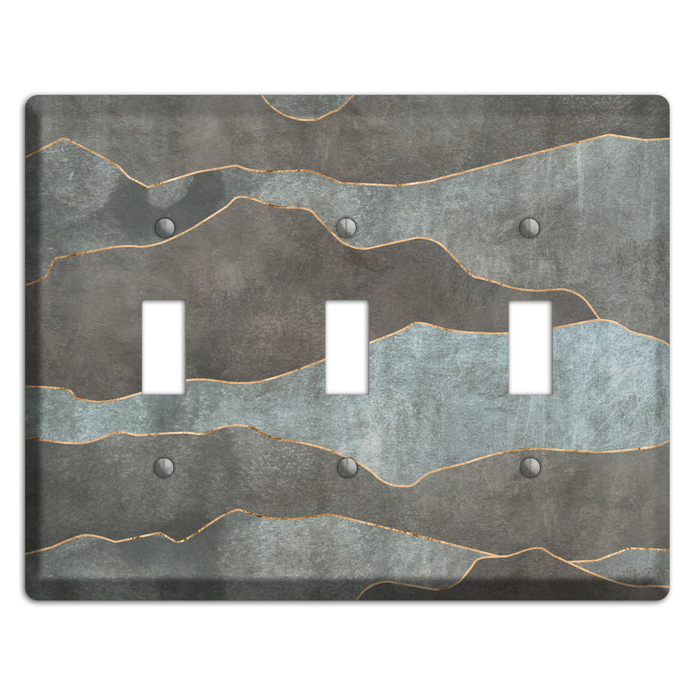 Dusty Blue Mountain Range 3 Toggle Wallplate