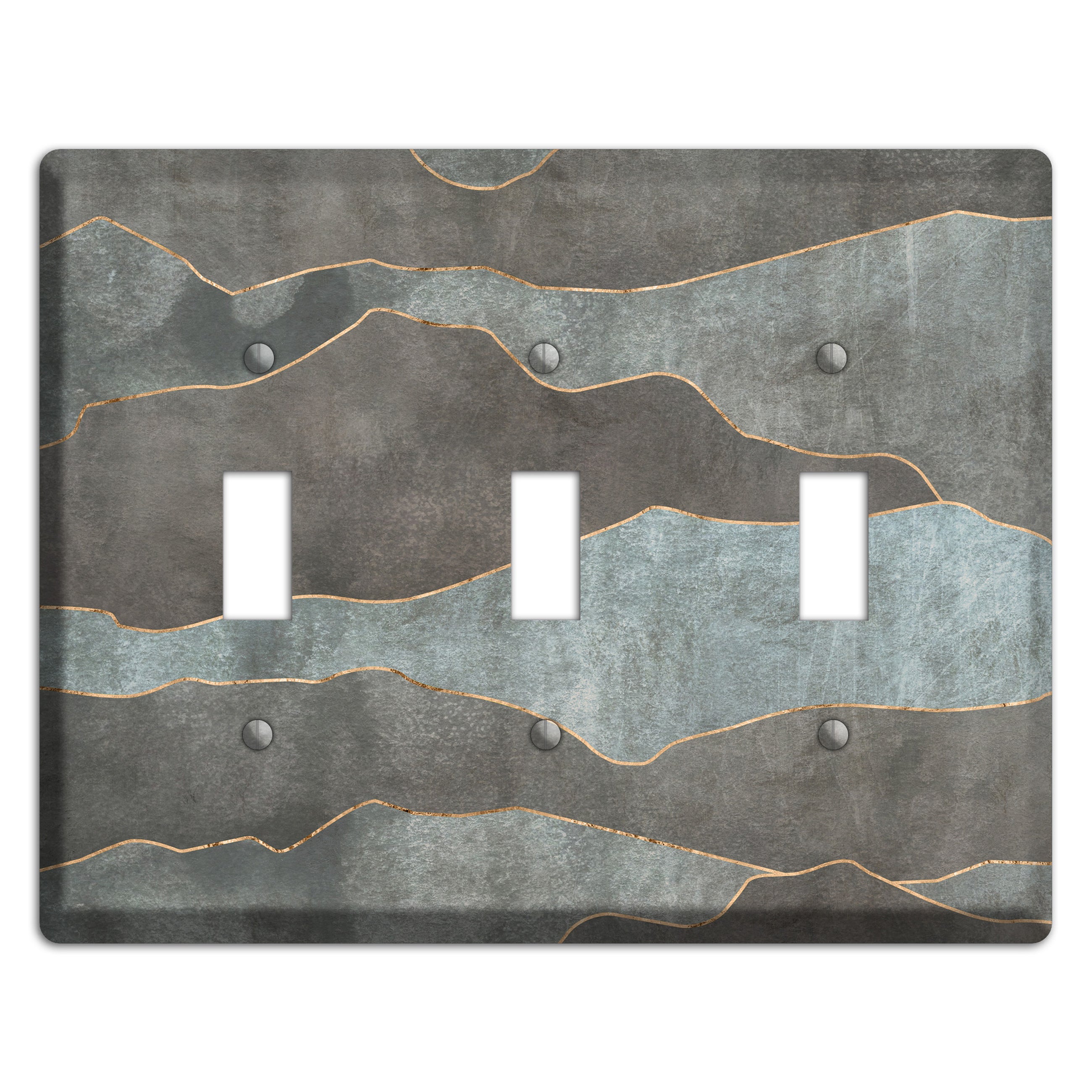 Dusty Blue Mountain Range 3 Toggle Wallplate