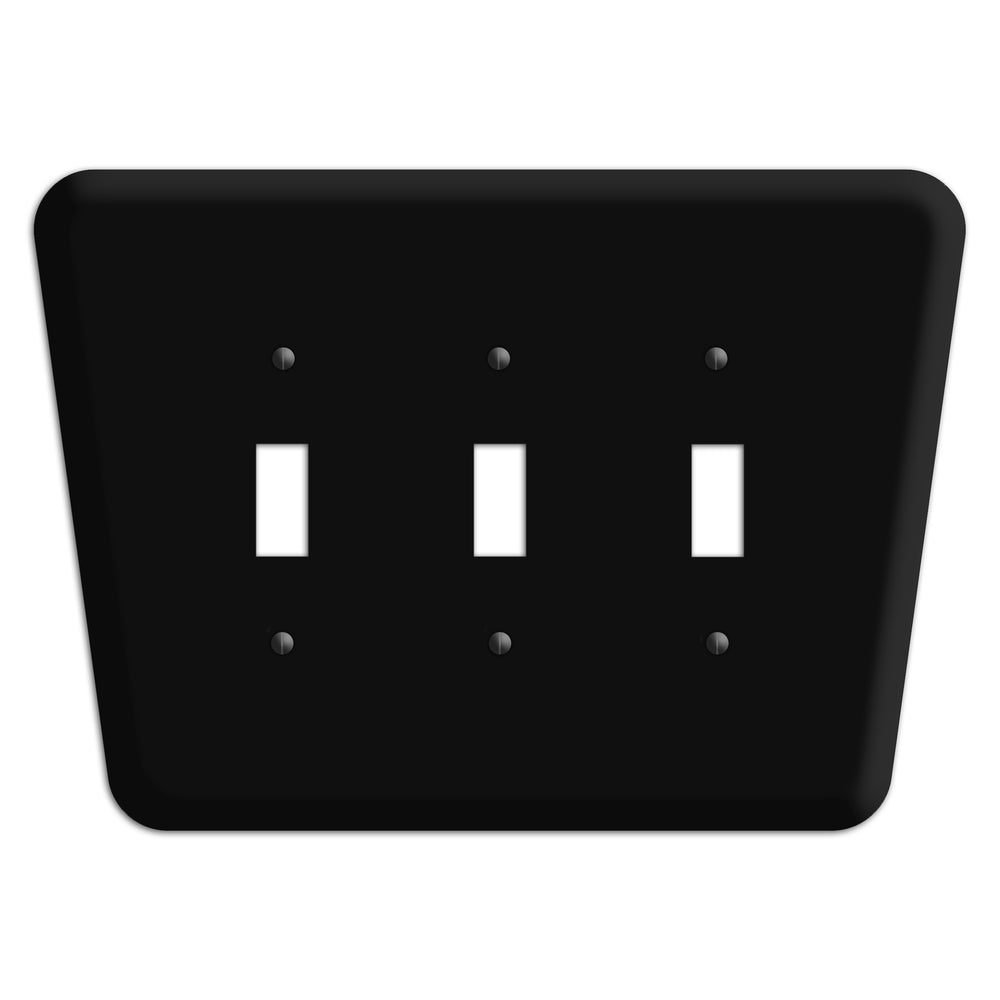 Matte Black Mid-Century 3 Toggle Wallplate